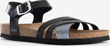 Bayton Sandalen met riem 'Denia' in Zwart