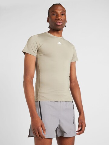 T-Shirt fonctionnel 'Techfit' ADIDAS PERFORMANCE en beige : devant