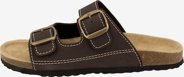 SUPERSOFT by Indigo Pantolette 'Classic' in Braun: Vorderseite