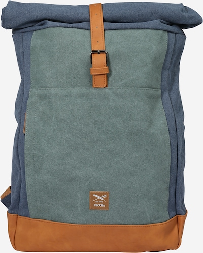 Iriedaily Backpack in Dusty blue / Cognac / Emerald, Item view