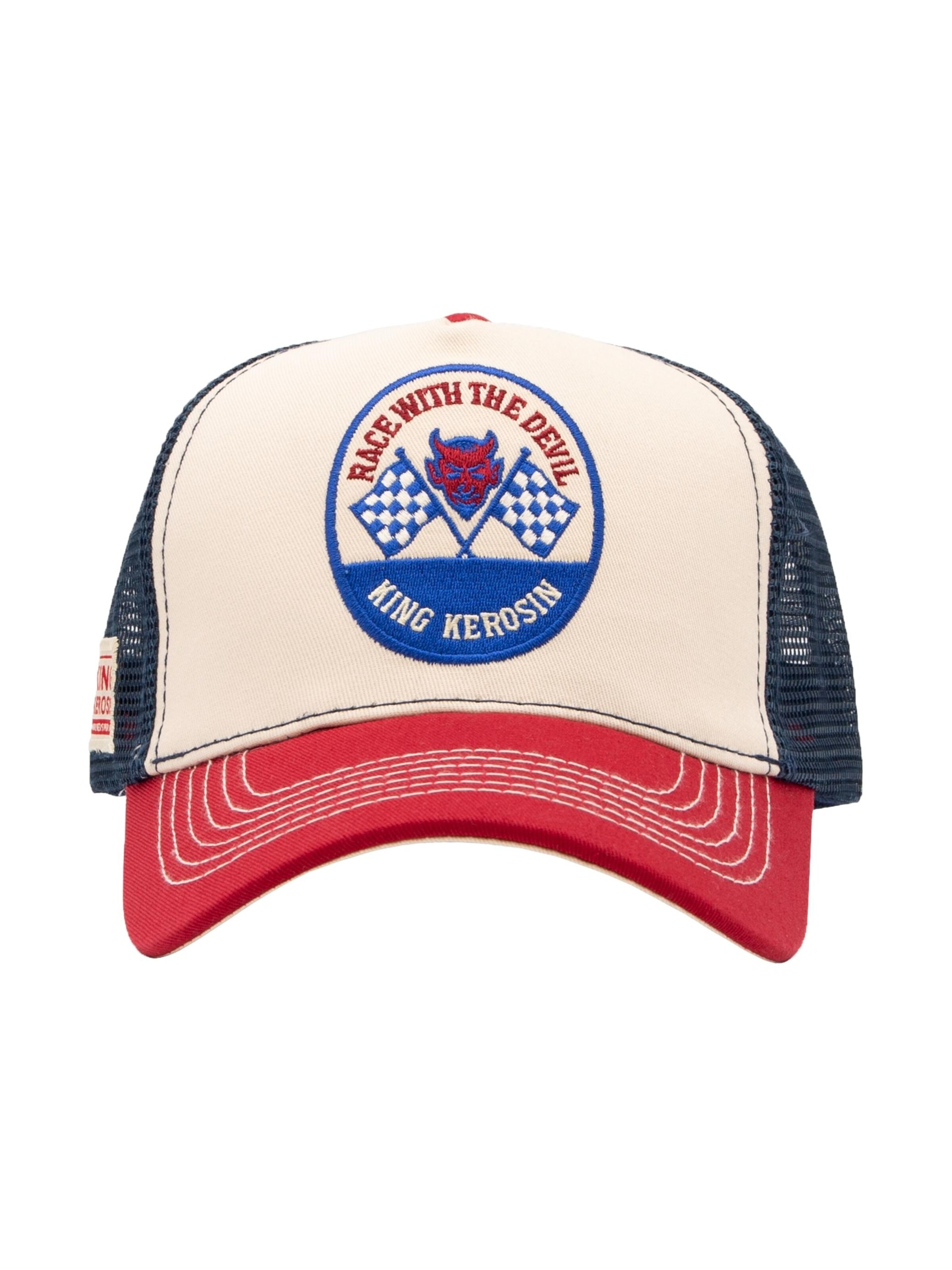 King Kerosin Cap 'Race with the devil' in Beige: front