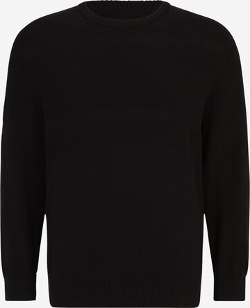 Jack & Jones Plus Sweater 'CHRIS' in Black: front