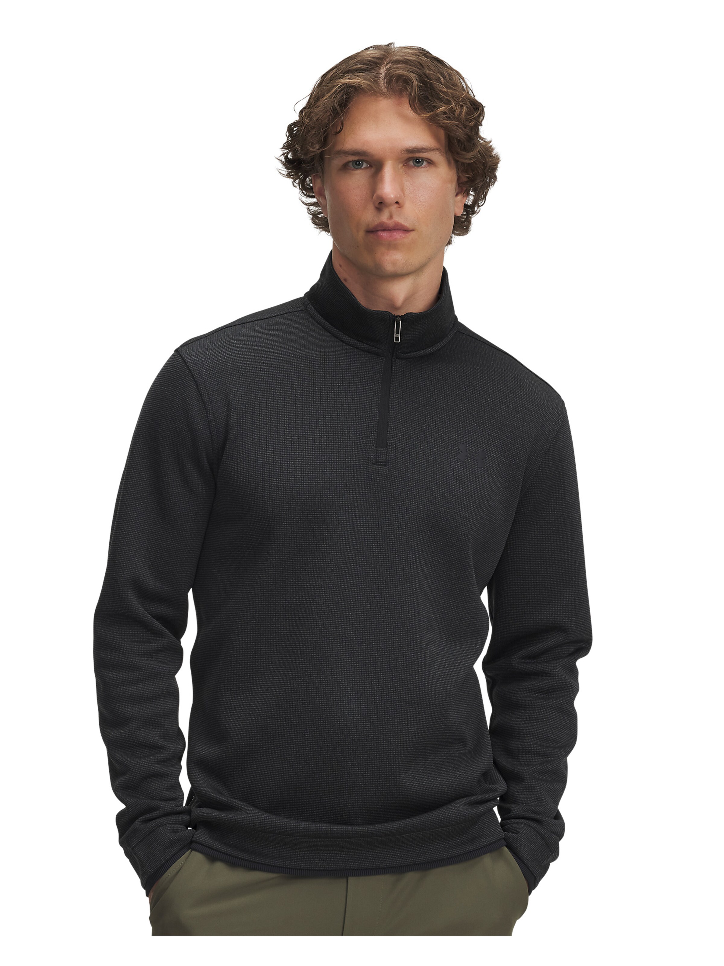 UNDER ARMOUR Sportsweatshirt in Zwart: voorkant
