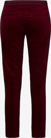 BRAX Slim fit Pleated Pants 'Maron' in Red