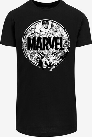 T-Shirt 'Marvel Comics Logo Character Infill' F4NT4STIC en noir : devant