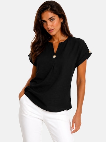 REGINA FASHION Blouse 'Blouse with button' in Zwart: voorkant