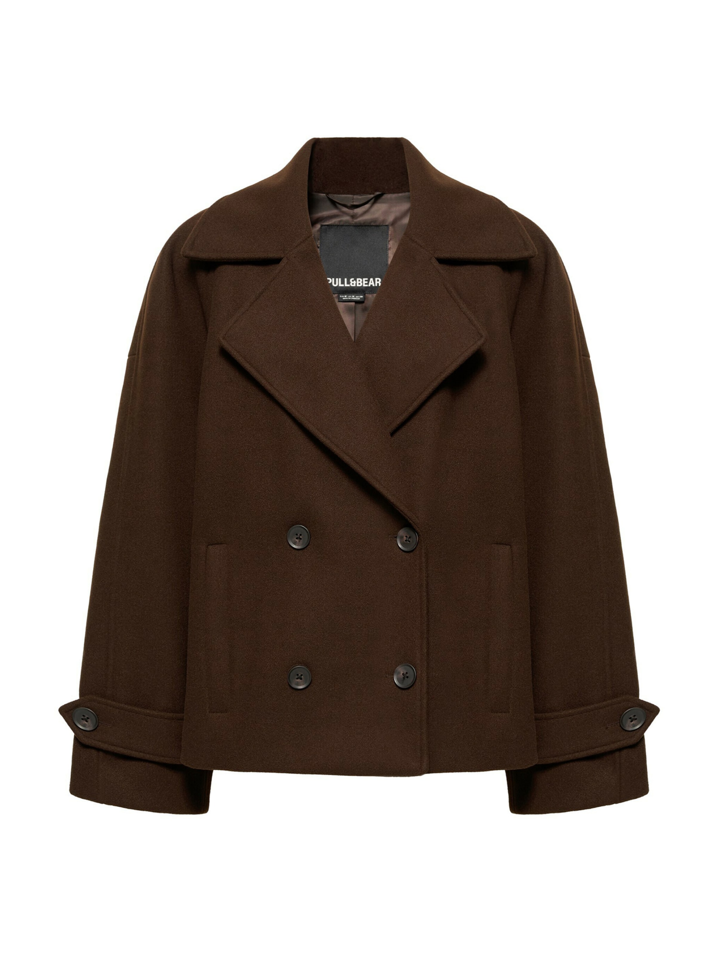Cappotto di mezza stagione in XS Pull&Bear di colore marrone scuro, Visualizzazione prodotti