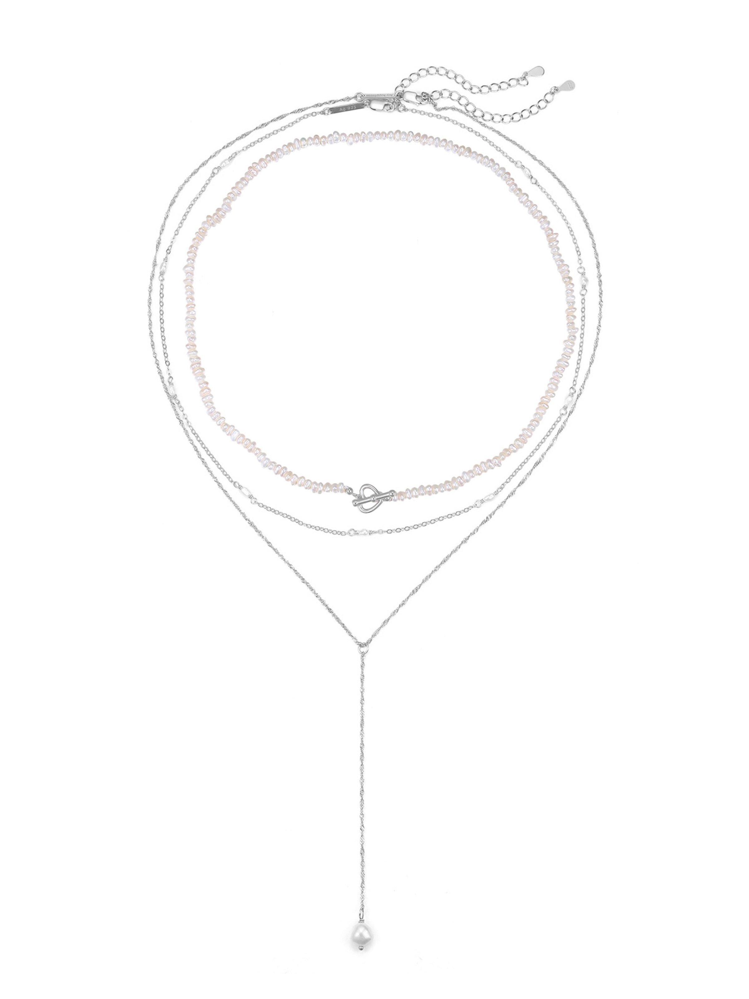 Hey Happiness Kette 'Pearl Elegance'‌‌‌ in Silber