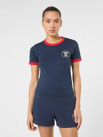 FILA Shirt 'MARLIA regular graphic ringer t-shirt' in Blauw: voorkant