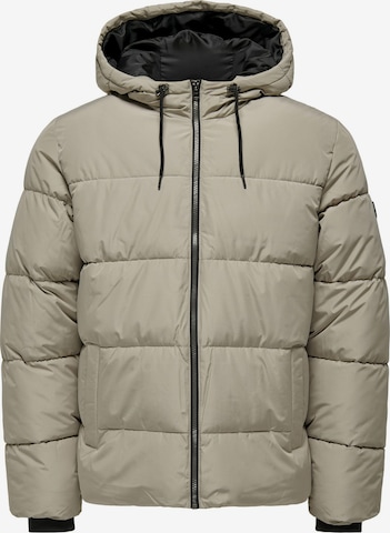 Only & Sons Winter Jacket 'Melvin' in Green: front