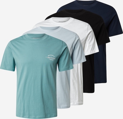 JACK & JONES Majica 'JJBRANDON' u morsko plava / žad / crna / bijela, Pregled proizvoda