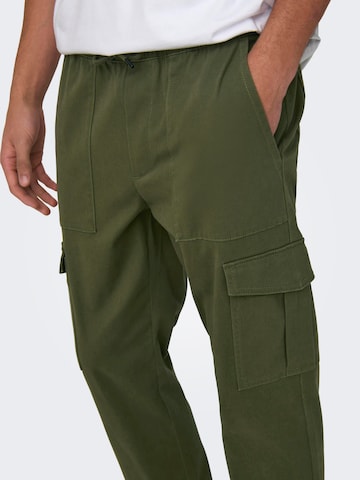 Regular Pantalon cargo 'LUC' Only & Sons en vert