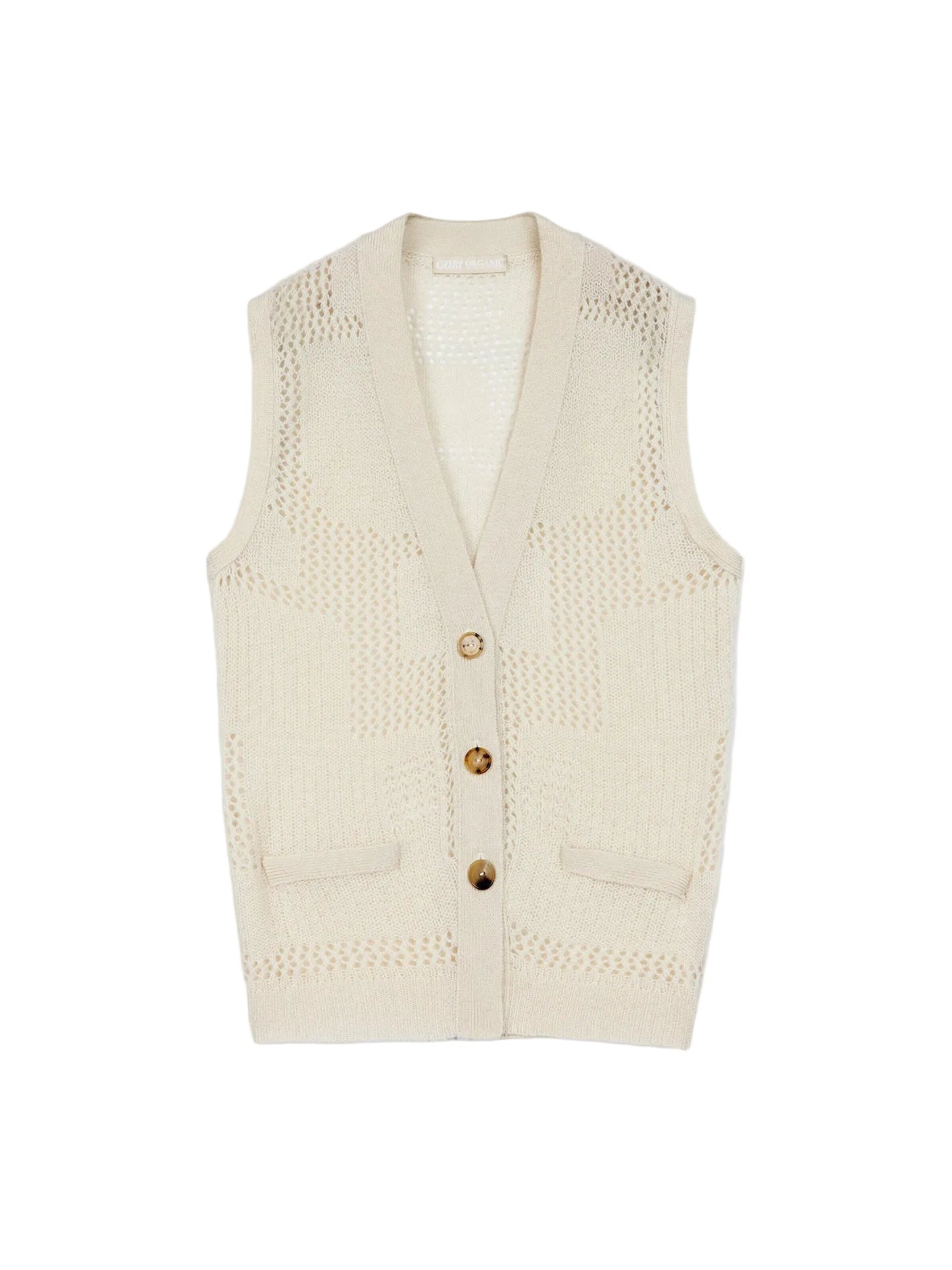 balts GOBI Cashmere Veste: no priekšpuses