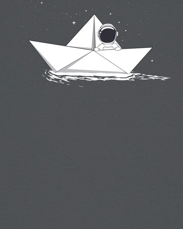 Watapparel Shirt ' Astronaut in paper boat ' in Grau