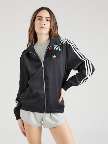 ADIDAS ORIGINALS Zip-Up Hoodie 'FIREBIRD' in Black: front