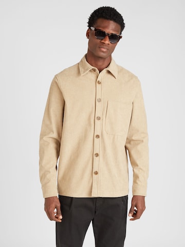 Only & Sons Regular fit Button Up Shirt 'TILE' in Beige: front