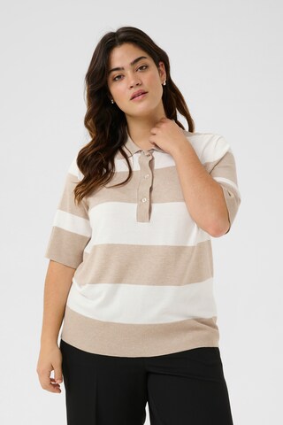 Pull-over 'KCLizzy' KAFFE CURVE en beige : devant