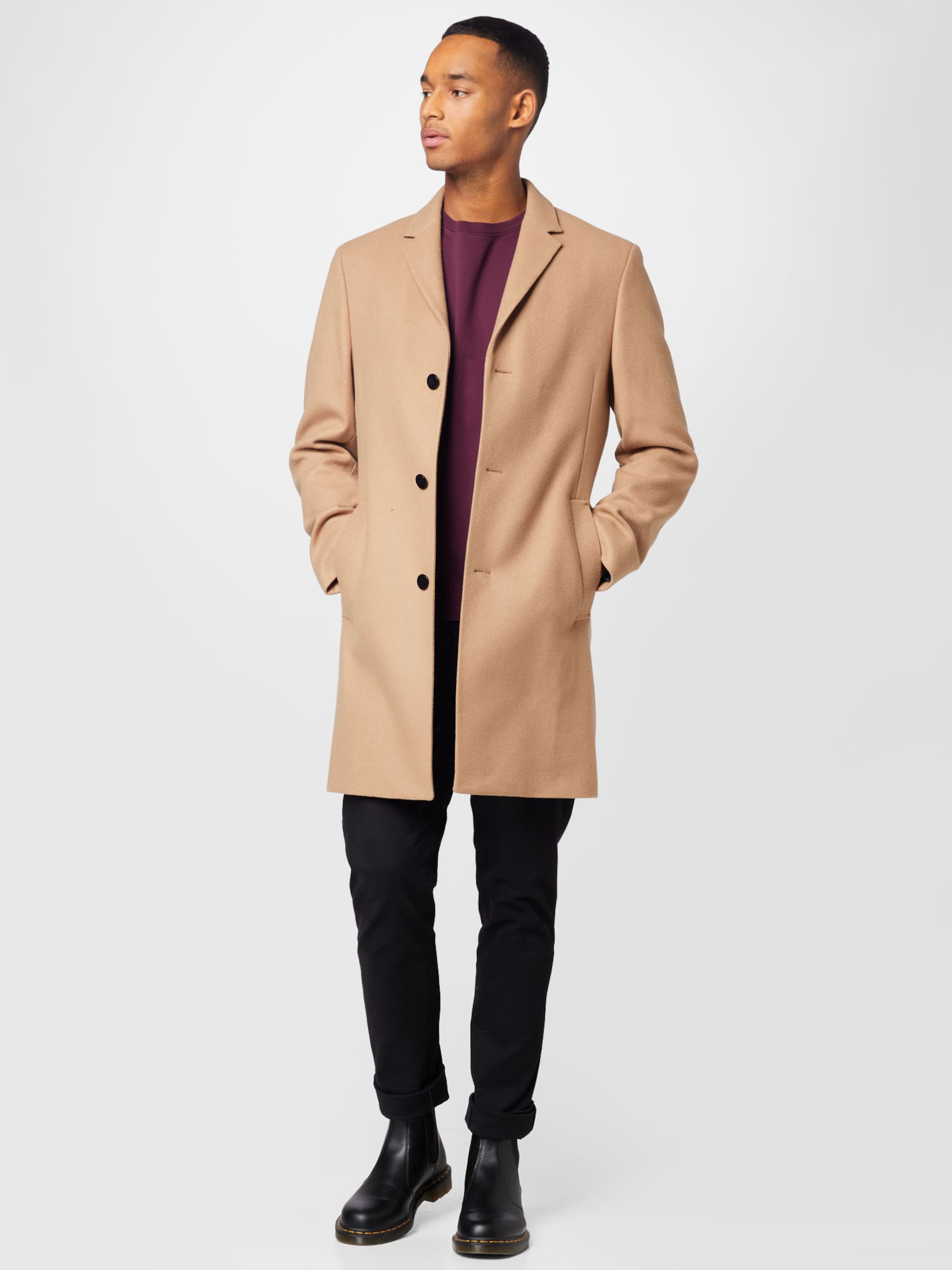 Calvin klein camel coat mens sale