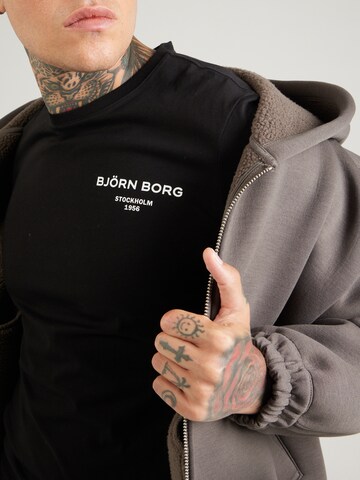 BJÖRN BORG Funktionsshirt 'ESSENTIAL' in Schwarz