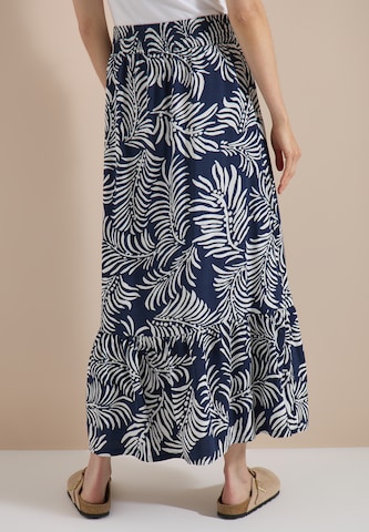 CECIL Maxi-Rock mit Blättermuster in Blau