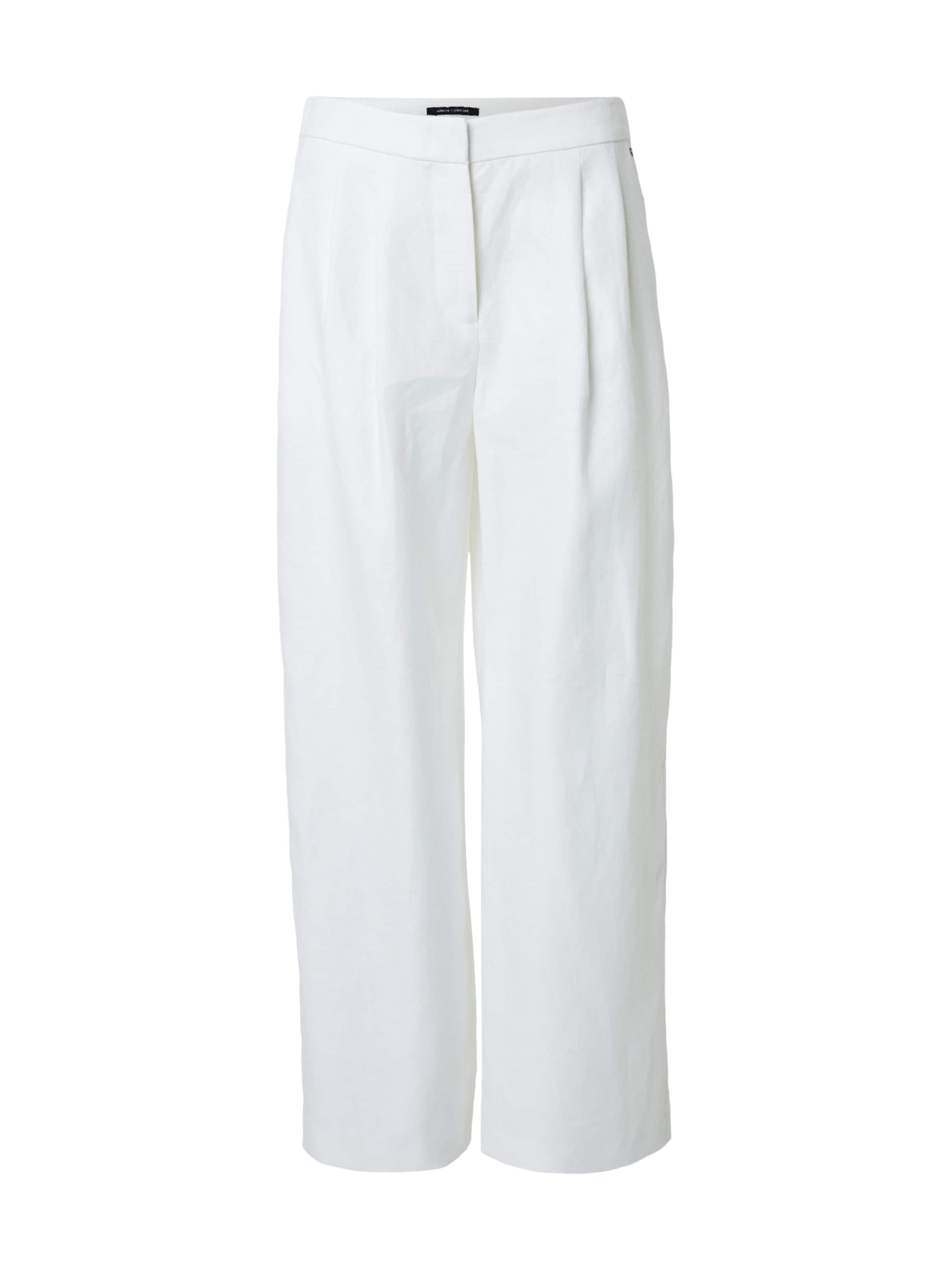 ARMANI EXCHANGE Широкий Брюки со складками в Белый: спереди