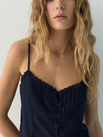 Pull&Bear Top 'PACIFIC' - Modrá