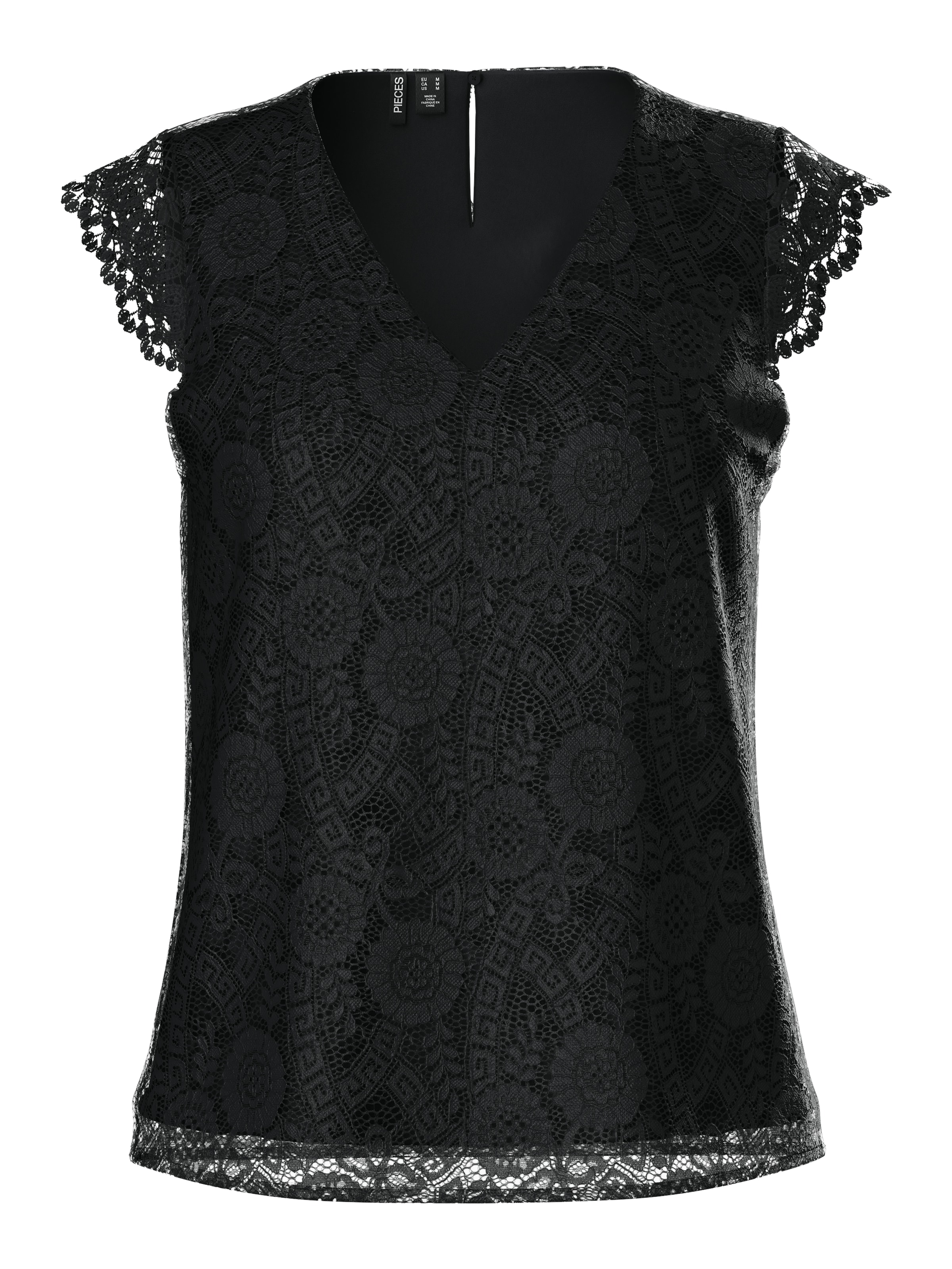 PIECES Curve Blouse &#x27;PCOLLINE&#x27; in Black: front