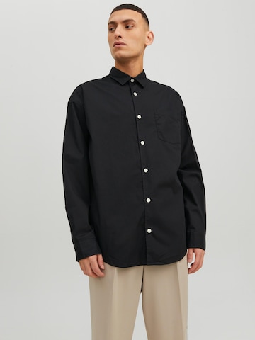 JACK & JONES Comfort fit Button Up Shirt 'Bill' in Black: front