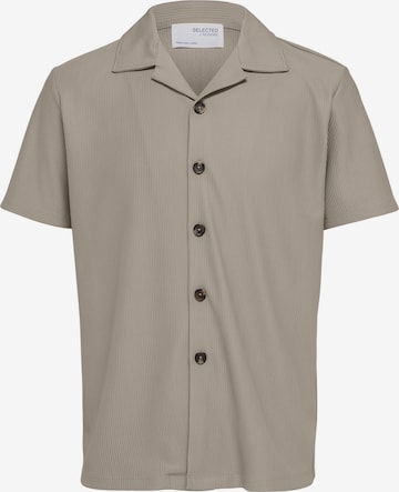 SELECTED HOMME Comfort fit Button Up Shirt in Beige: front