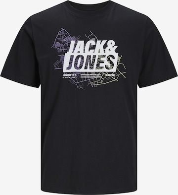 JACK & JONES Shirt 'Map' in Black: front