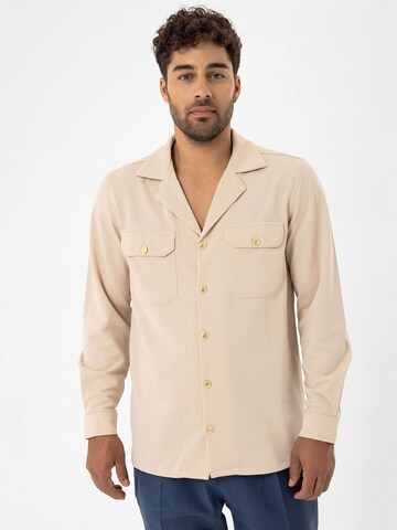 Dandalo Regular fit Overhemd in Beige: voorkant