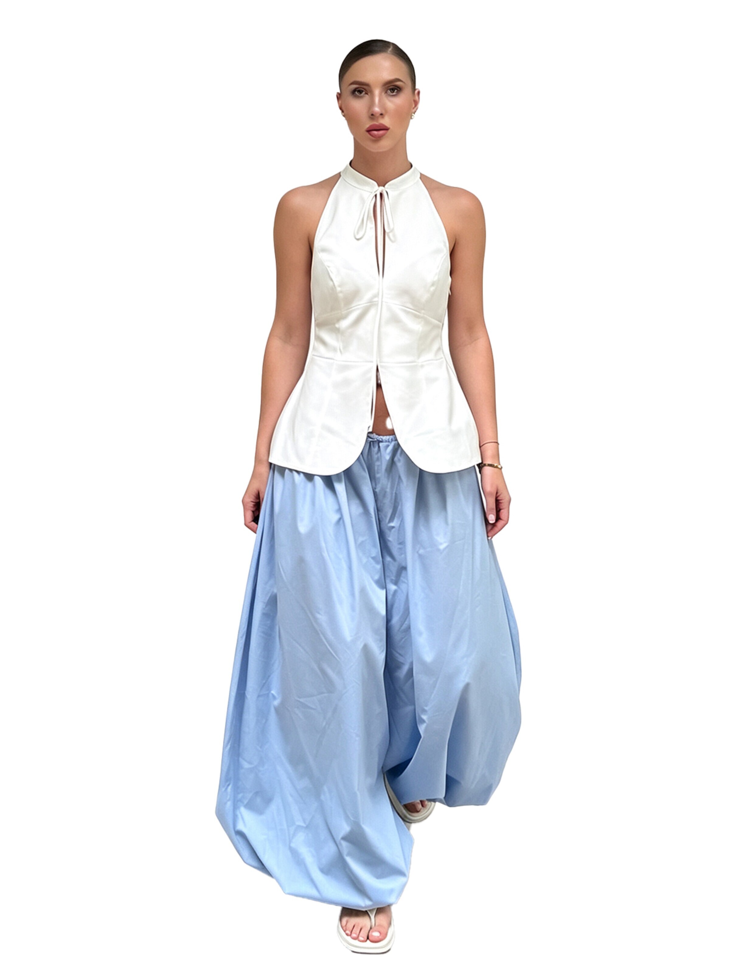 KoJooin Spodnie 'Damen Baumwollweite Lässige Culotte Hose – Modische, lockere Laternenhose für entspannte Looks' w rozmiarze 36 w kolorze błękitnym, Podgląd produktu