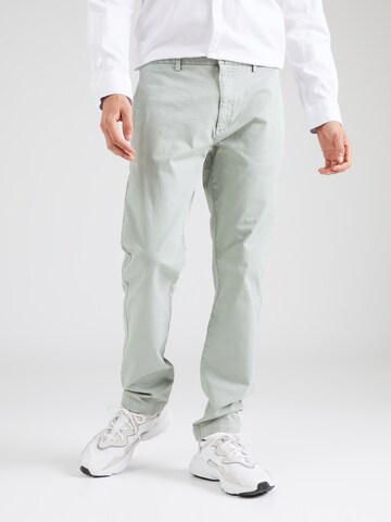 Regular Pantalon chino 'David' HUGO en vert : devant