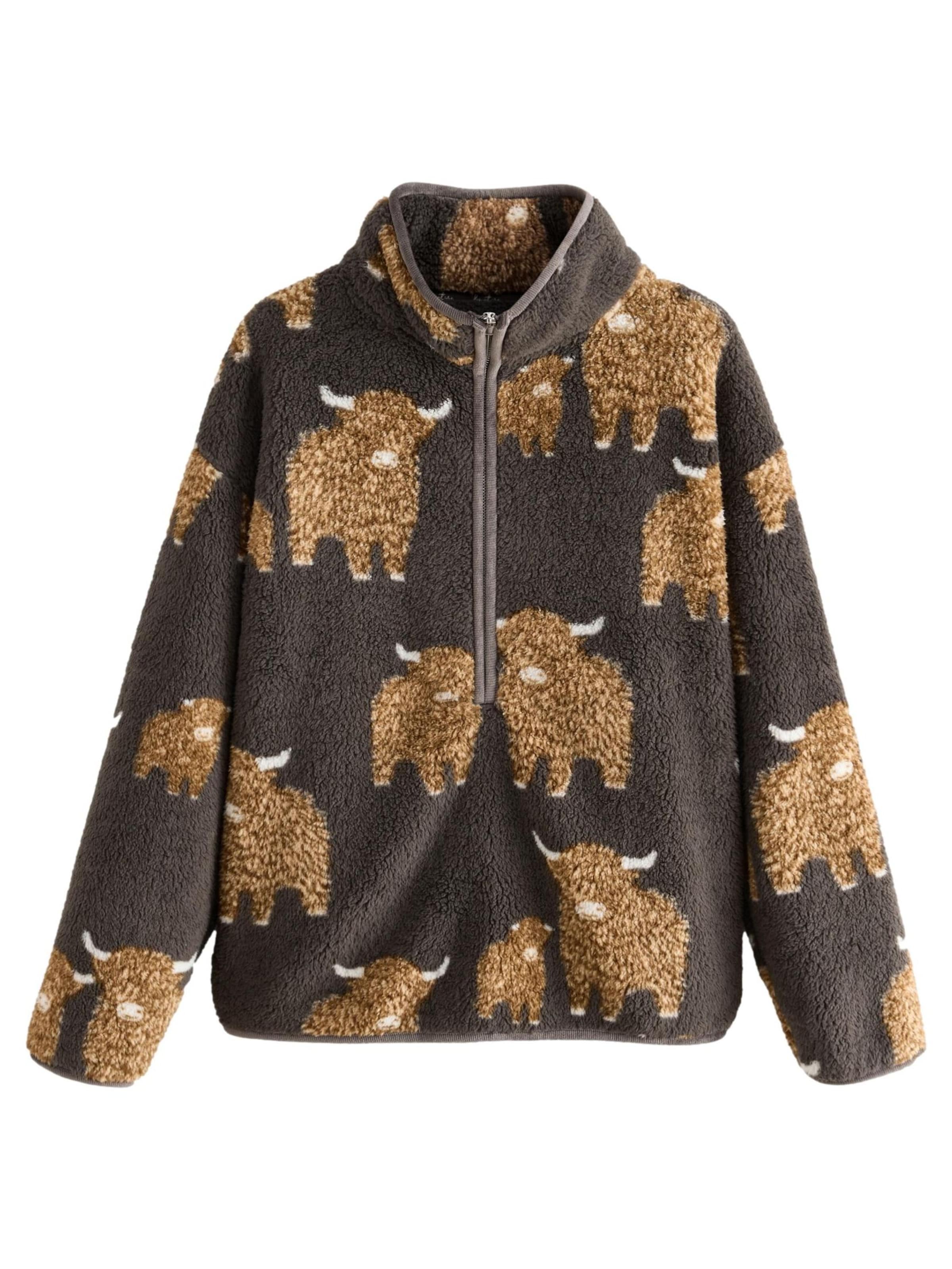 Jachetă  fleece de la Next pe maro: față