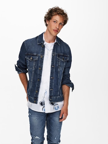 Only & Sons Between-Season Jacket 'Come' in Blue: front