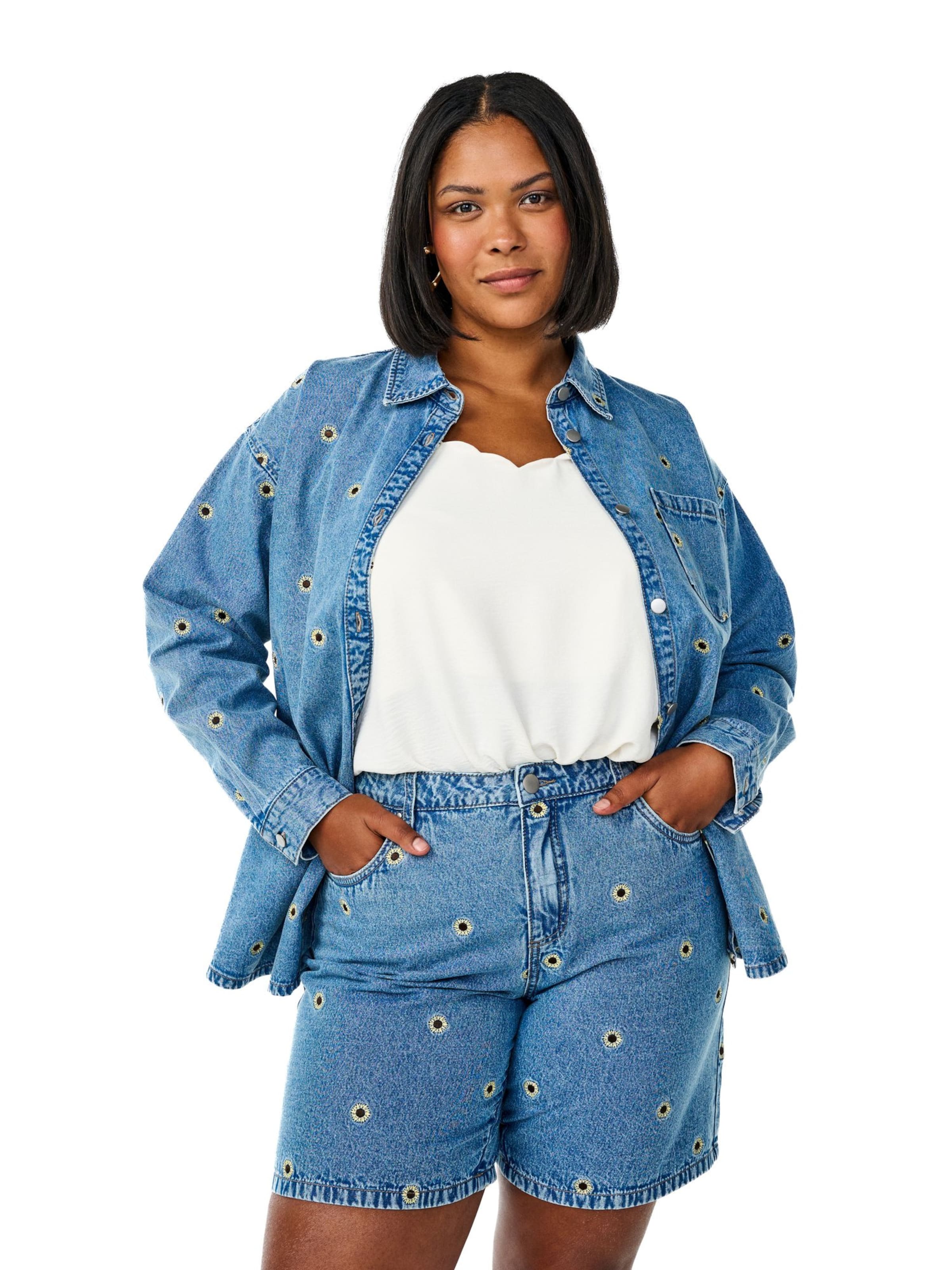 Regular Jeans 'Jeva' de la Zizzi pe albastru: față