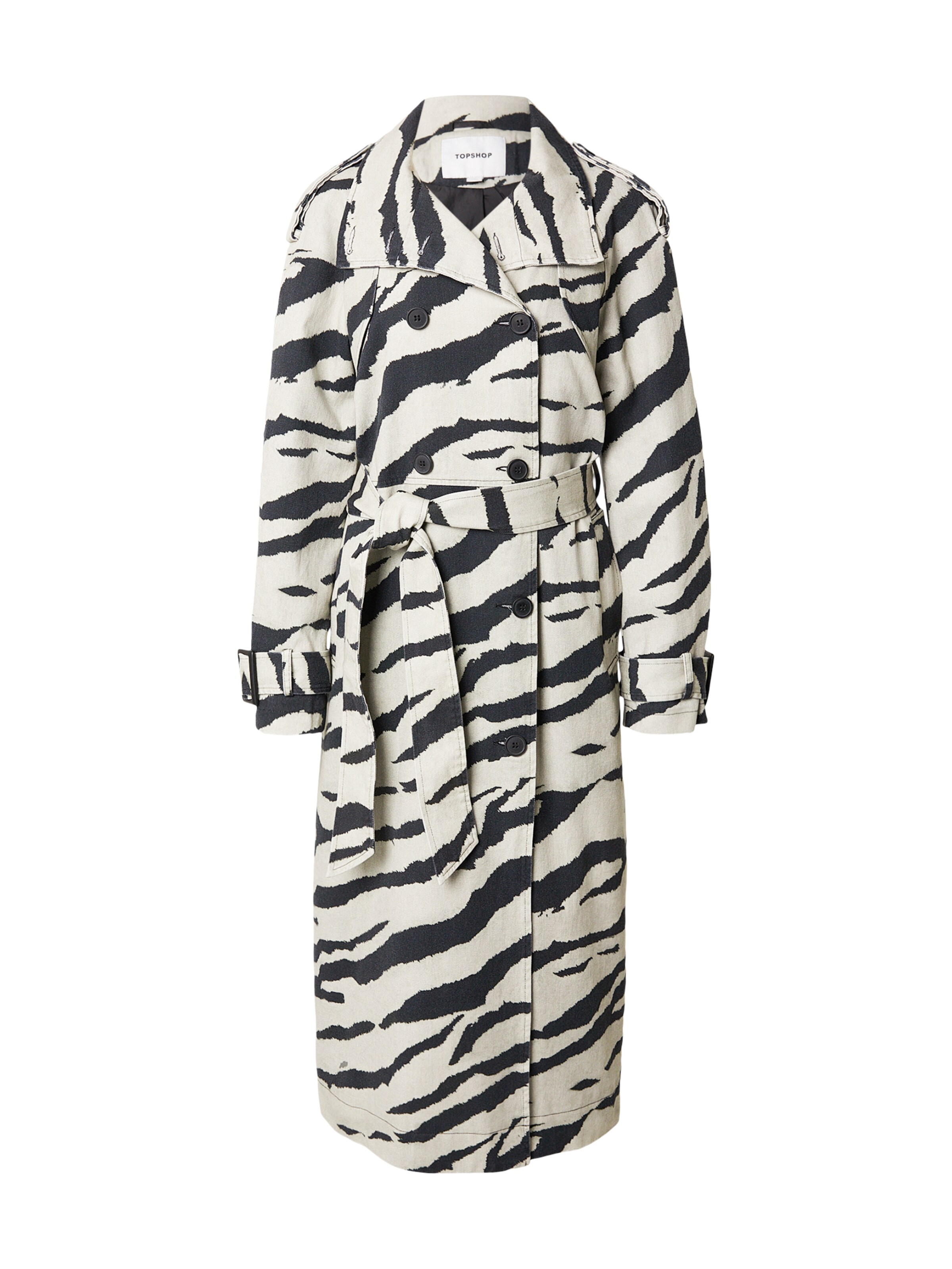 TOPSHOP Between-Seasons Coat 'Selina' in Black / White, Item view