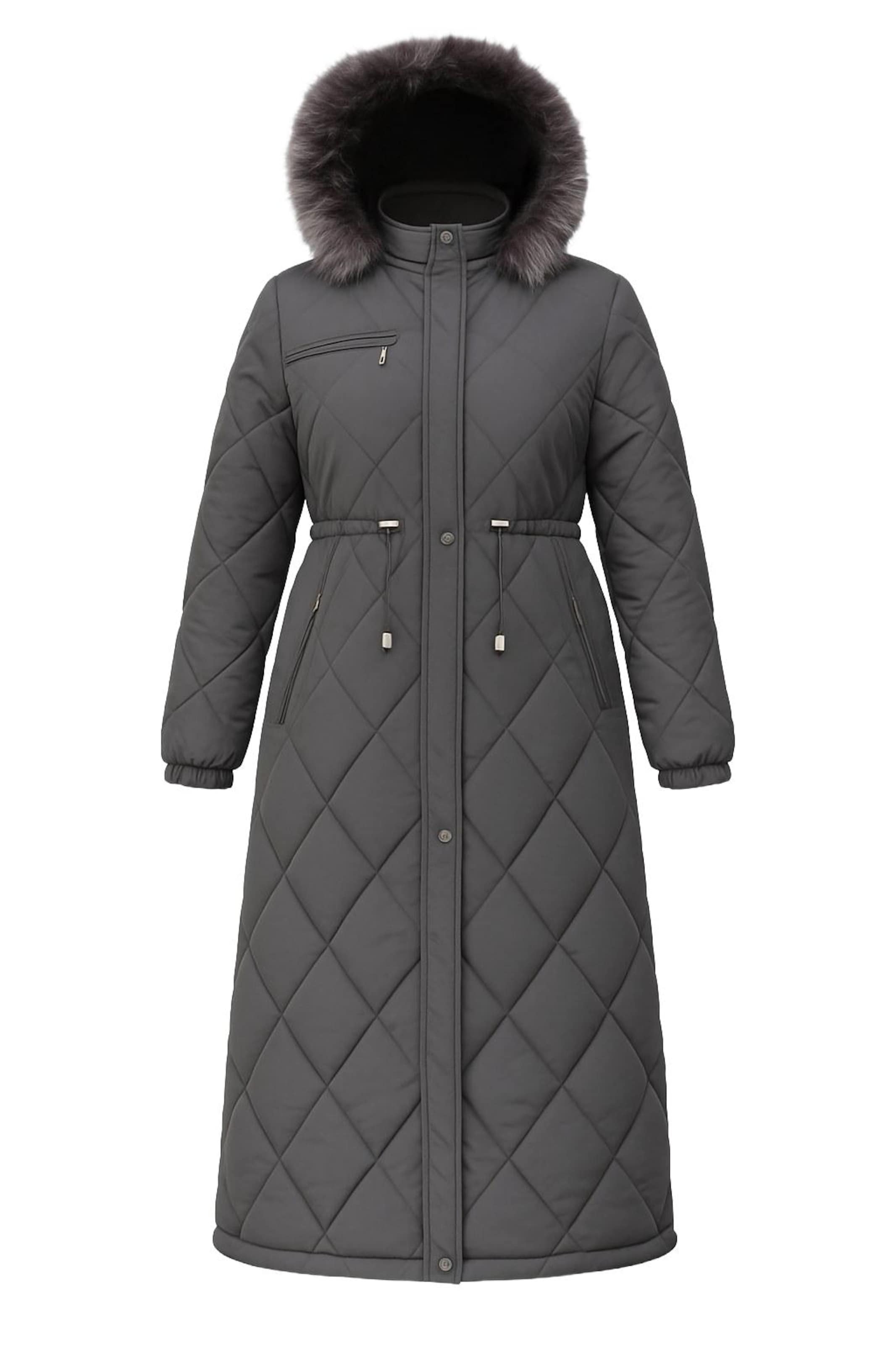 MODAMIHRAM Wintermantel in Grijs: voorkant