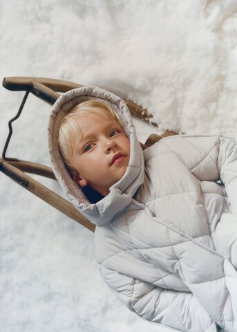 MANGO KIDS Winter Jacket 'Bone' in Grey