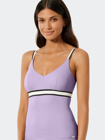 SCHIESSER Triangle Tankini ' Aqua Californian Dream ' in Purple: front