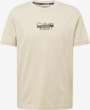 T-Shirt Calvin Klein en beige : devant