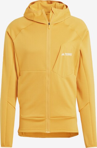 ADIDAS TERREX Athletic Fleece Jacket 'Xperior' in Yellow: front