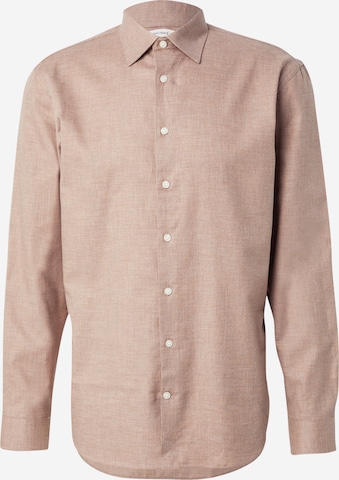 SELECTED - Ajuste regular Camisa 'SLHLEO' en beige: frente
