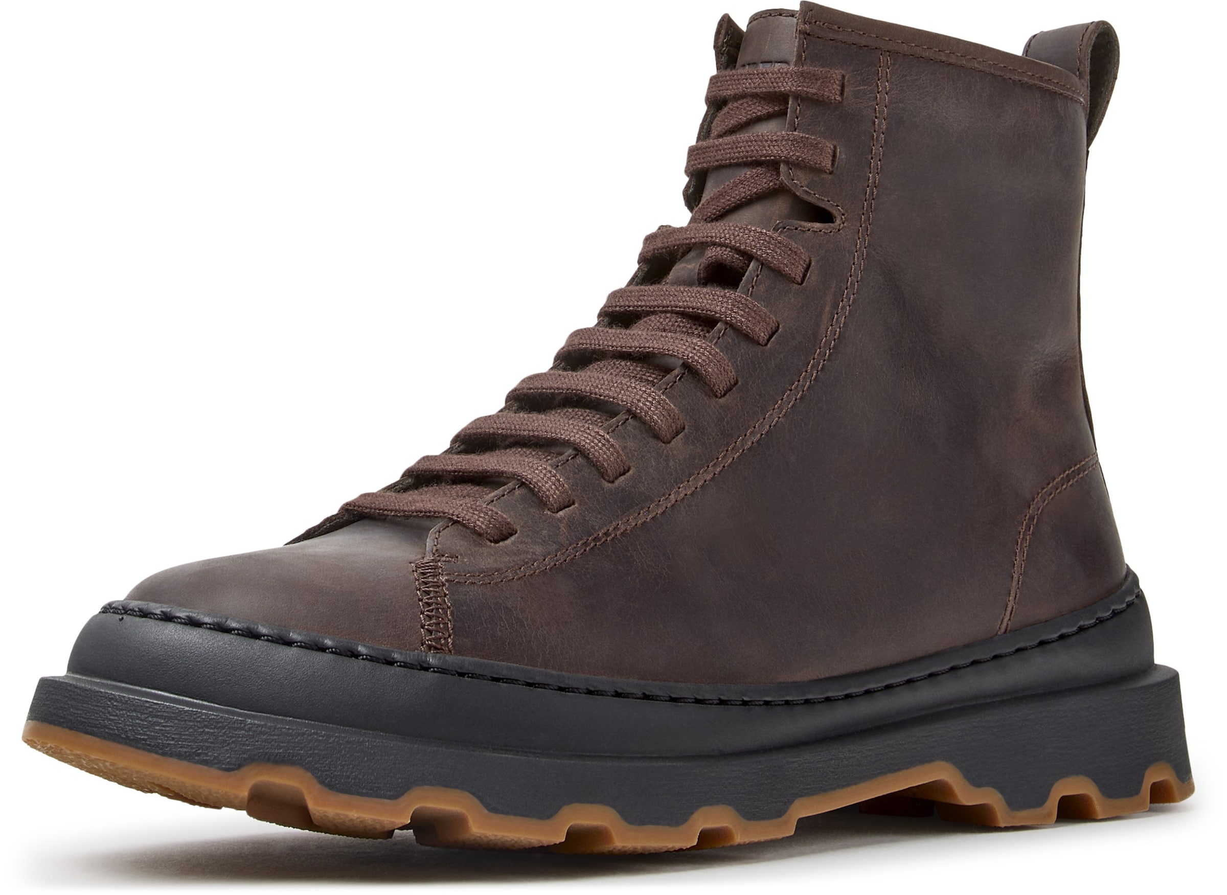 CAMPER - Botines con cordones ' Brutus+ ' en marrón: frente