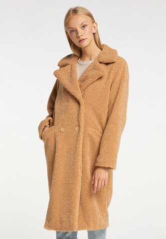 Cappotto di mezza stagione di taddy in marrone: frontale