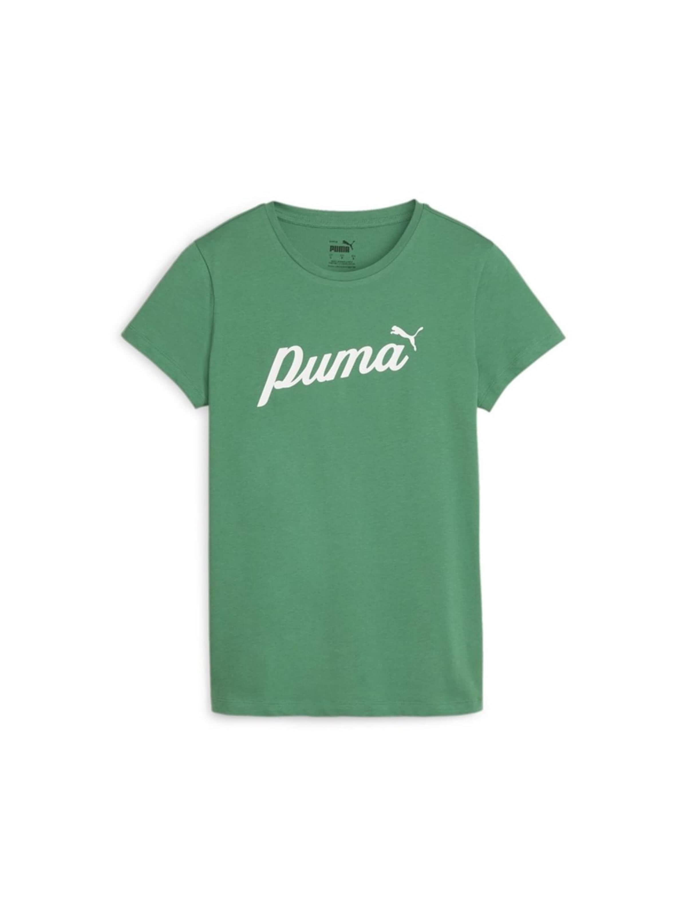 PUMA Shirt 'Ess+ Script'‌‌‌‌‌‌‌‌‌‌ in Grün: Vorderseite