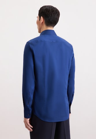 SEIDENSTICKER Slim fit Zakelijk overhemd 'Schwarze Rose' in Blauw