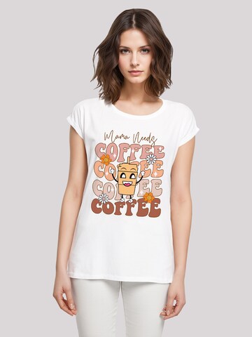 T-shirt 'Mothers Day Coffee Lover Mom Caffeine Addiction Coffee Cup' F4NT4STIC en blanc : devant