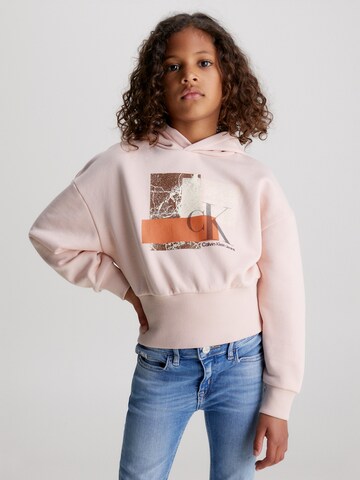 Sweat-shirt Calvin Klein Jeans en rose : devant