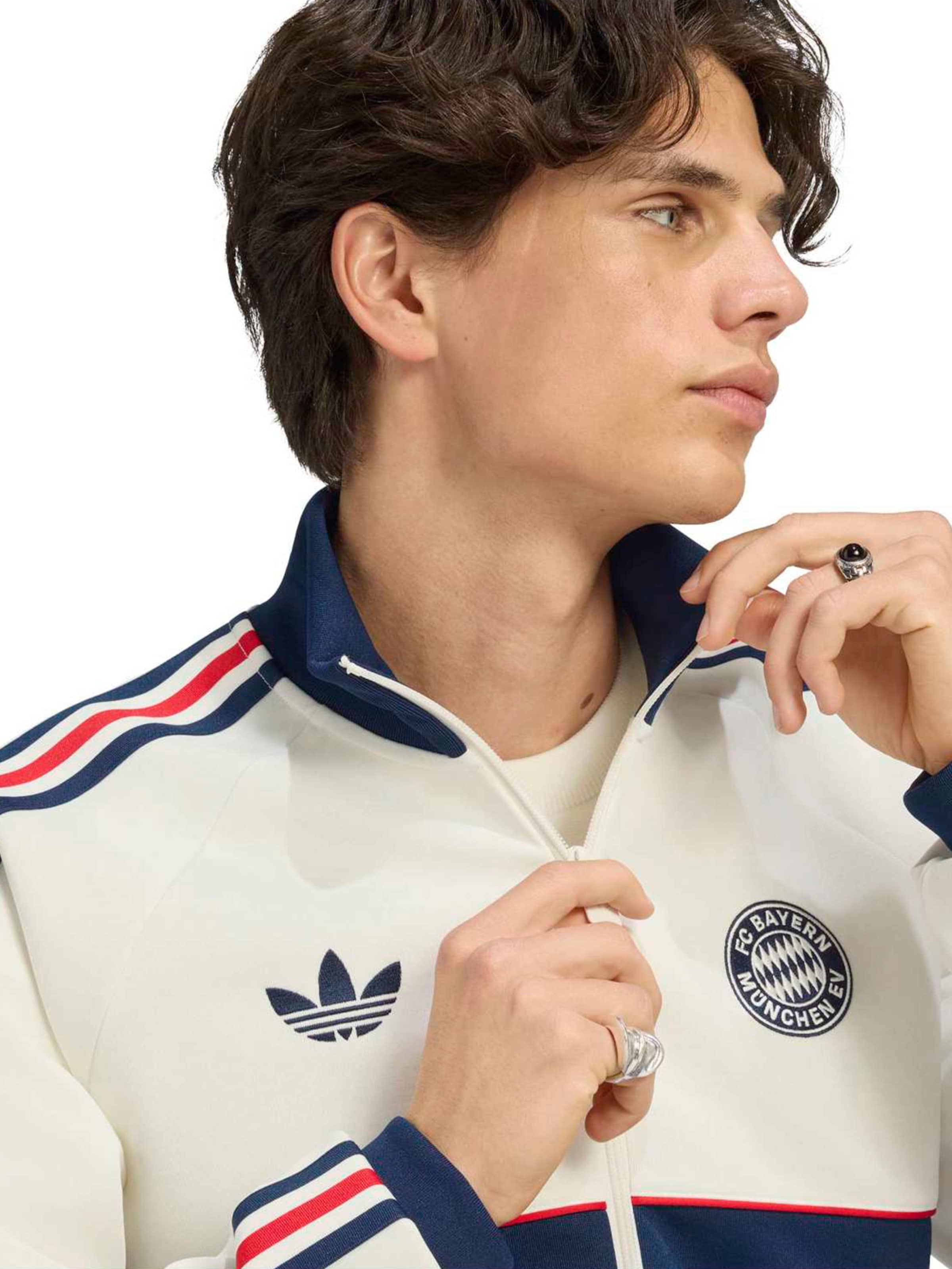 Hanorac 'FC Bayern München' de la ADIDAS ORIGINALS pe alb